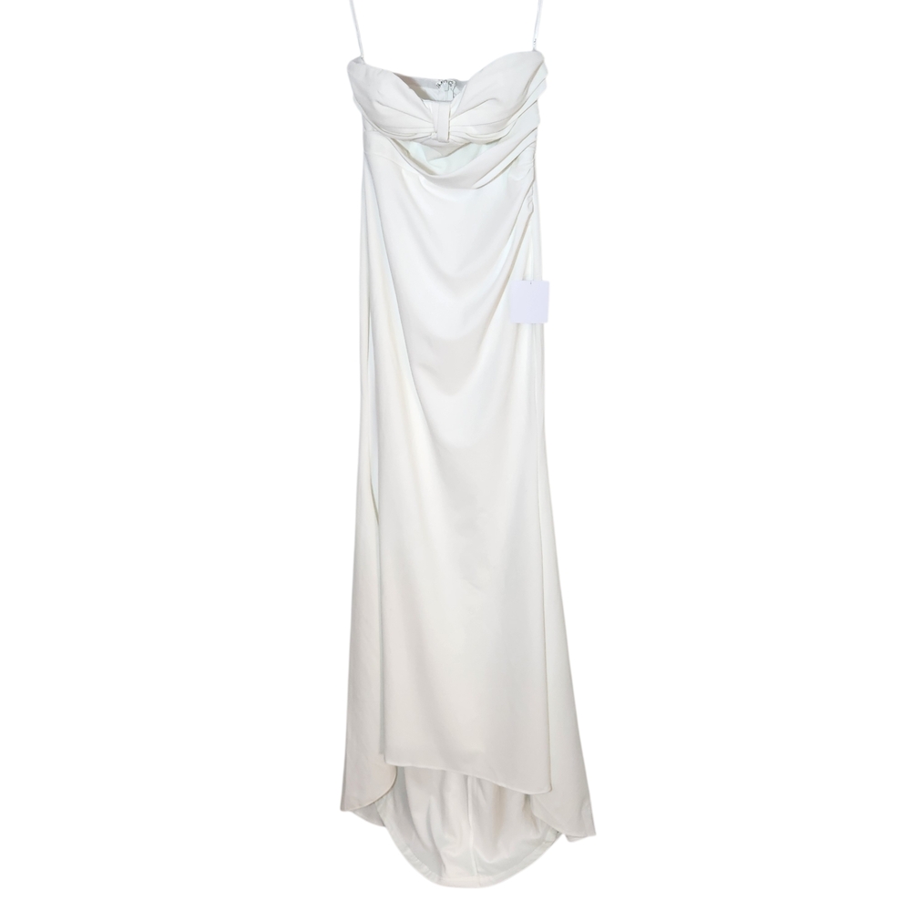 Lulus White Strapless Wedding Dress with Train NWT Size Small Flaws